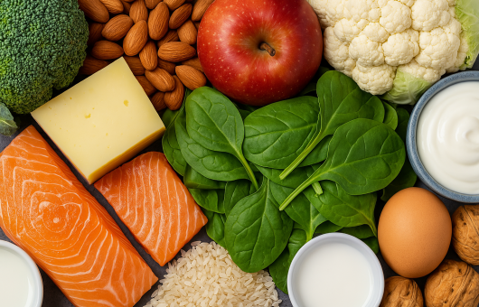 illustration des aliments bons pour les dents