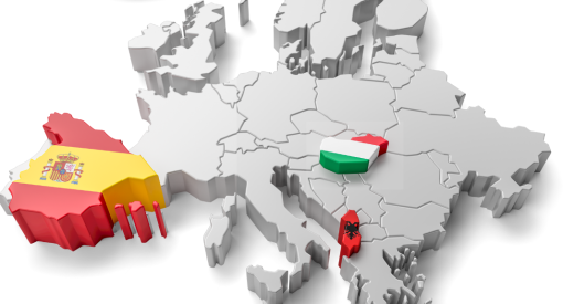 europe map albanie espagne et hongrie