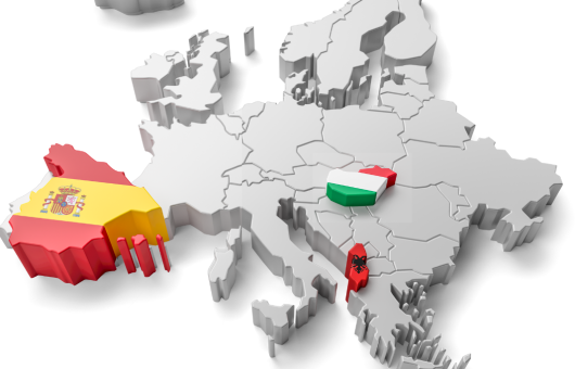 europe map albanie espagne et hongrie